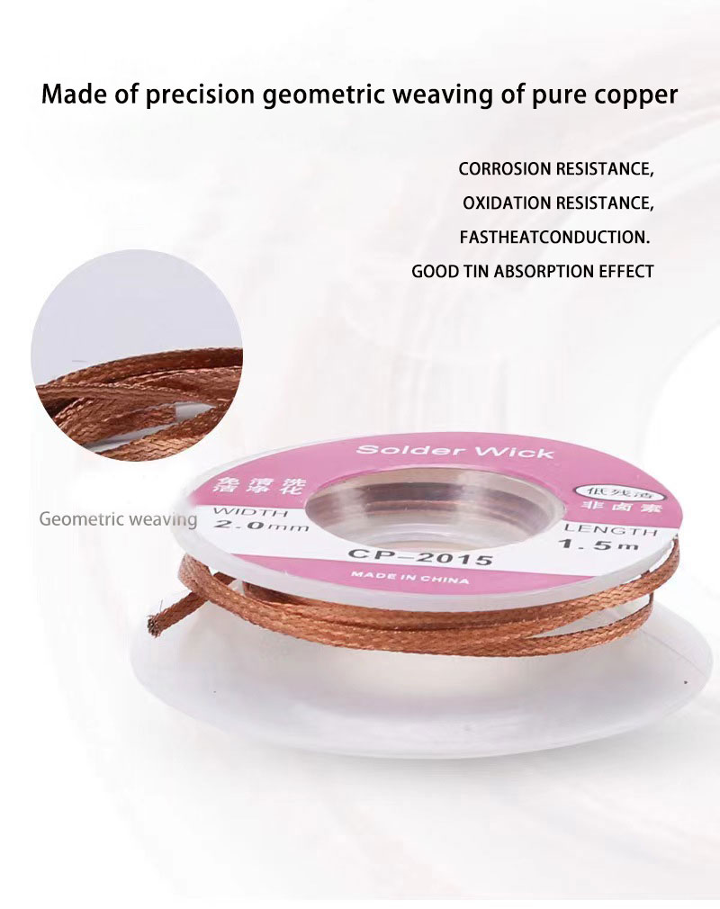 Solder Wick Braid - Knot lutowniczy Rozlutowywanie Taśma oplotowa Miedź