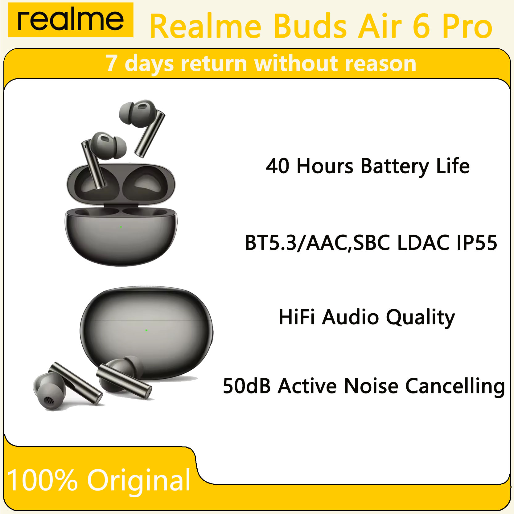 Phone Battery Replacement - Oryginalne słuchawki Oppo Realme Buds Air